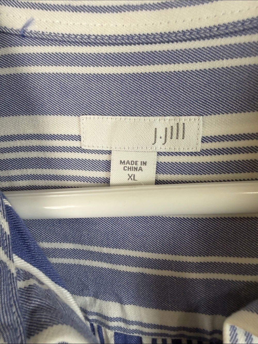 J. Jill Light Blue and White Striped Midi Shirt Dress with Pockets Sz XL (DJ5) - Picture 4 of 9